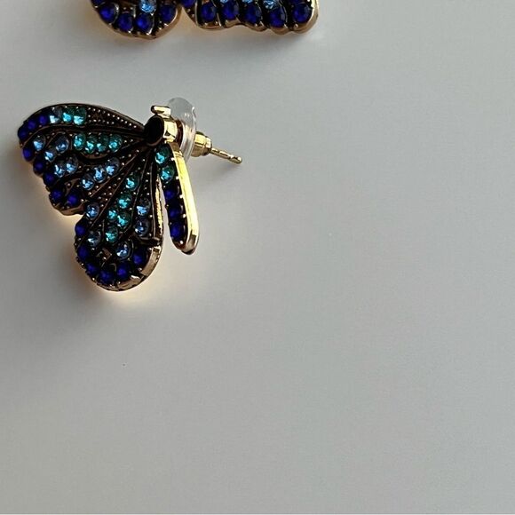 Rhinestone Butterfly Earrings - Picture 7 of 10